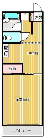陽明館2(1DK/1階)の間取り写真