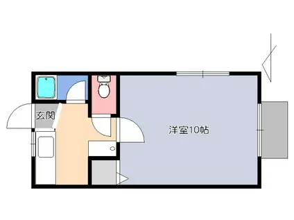 チョウシヤハイツ(1K/1階)の間取り写真
