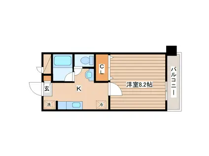 グランシティ黒松(1K/1階)の間取り写真