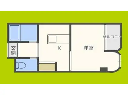エクトII(1DK/2階)の間取り写真