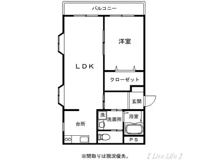 ガーデンアール(1LDK/2階)の間取り写真