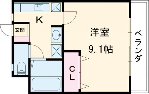 プレステージナカヤマ(1K/2階)の間取り写真