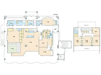 グランSATOU 平谷川瀬(8SLDK/4階)の間取り写真