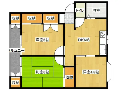 サンハイツ(3DK/1階)の間取り写真