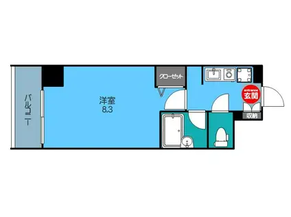 オセオ弁天(1K/9階)の間取り写真