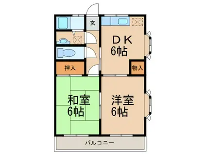 秀和マンション(2DK/3階)の間取り写真
