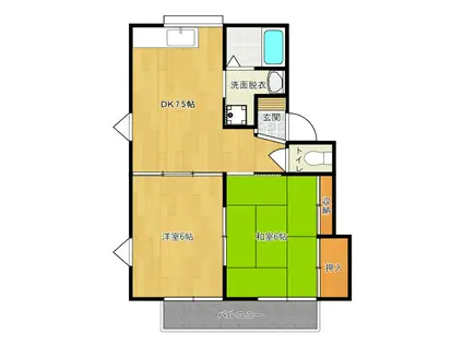 メゾンウエスト(2DK/2階)の間取り写真