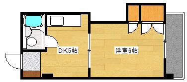 サンハイムうえだ(1DK/3階)の間取り写真