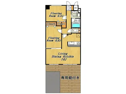 コトヒルズ(2LDK/1階)の間取り写真