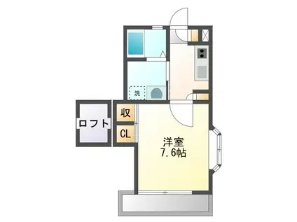 プルミエラムール(1K/1階)の間取り写真