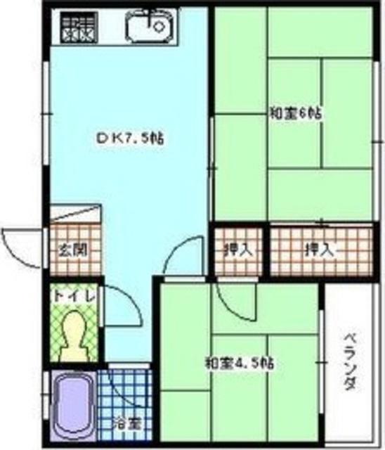 ハイツ国立(2DK/1階)の間取り写真