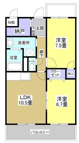 パルプラザ栄(2LDK/5階)の間取り写真