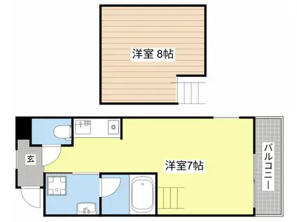 ウエストヴィレッジI(1K/3階)の間取り写真