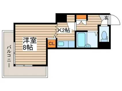 メゾンにれの樹(1K/3階)の間取り写真