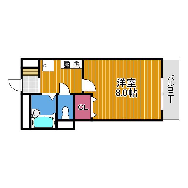 アジュール(1K/4階)の間取り写真