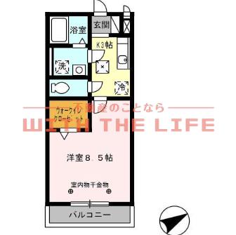 コートクレール(1K/1階)の間取り写真