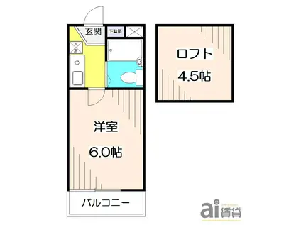 シティパレス東久留米I(1K/2階)の間取り写真