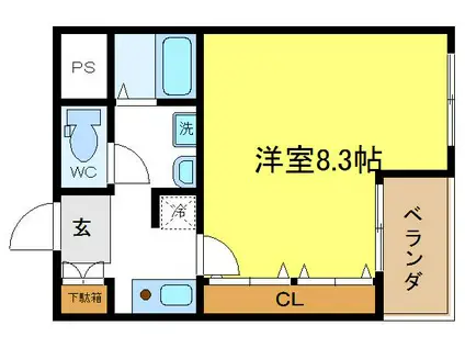ラシーヌ喜連(1K/6階)の間取り写真