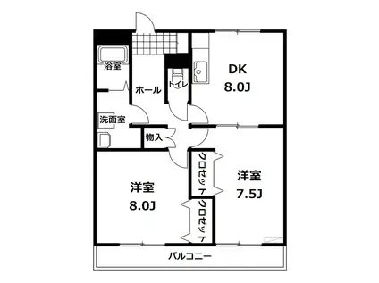ゴールドメゾン A棟(2DK/3階)の間取り写真