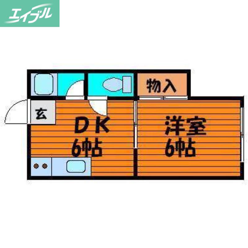 清心コーポ(1DK/2階)の間取り写真