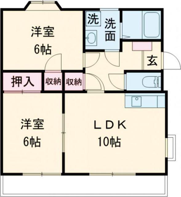 サクセス II(2LDK/1階)の間取り写真