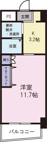 マイルストーン(1K/2階)の間取り写真