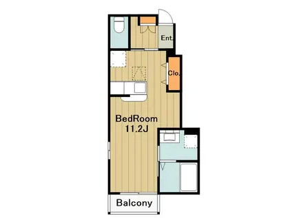 フランコリ―ヌ(1K/1階)の間取り写真