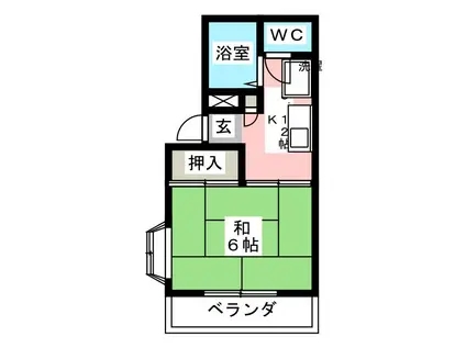 クリスタル浦和(1K/3階)の間取り写真