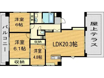 シルエラ御所南(3LDK/9階)の間取り写真