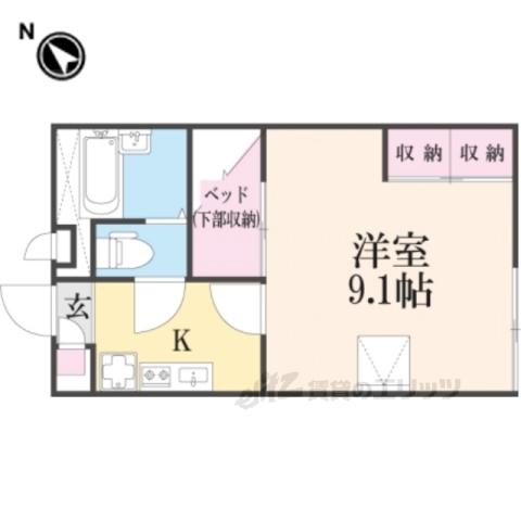 レオパレスK&K(1K/2階)の間取り写真
