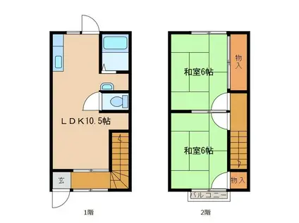 サンハイツ越智(2LDK/1階)の間取り写真