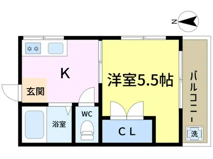 コーポオガワ(1K/3階)の間取り写真