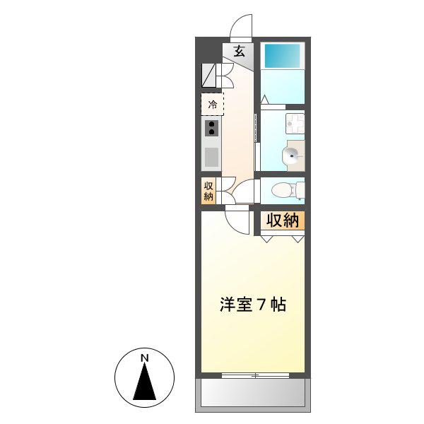 スタシオン泉(1K/3階)の間取り写真