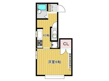 北村ハイツ(1K/2階)の間取り写真