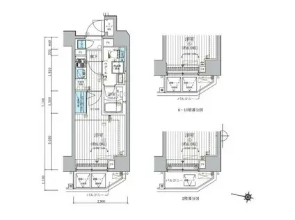 メインステージ松戸(1K/10階)の間取り写真