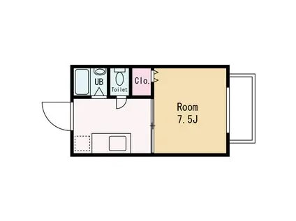 ジュネス美浜(1K/2階)の間取り写真