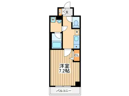 アゼスト川崎大師2(1K/3階)の間取り写真