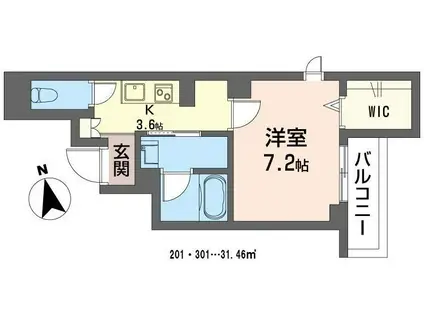 メゾン桜(1K/3階)の間取り写真