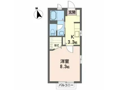THパーク A(1K/2階)の間取り写真