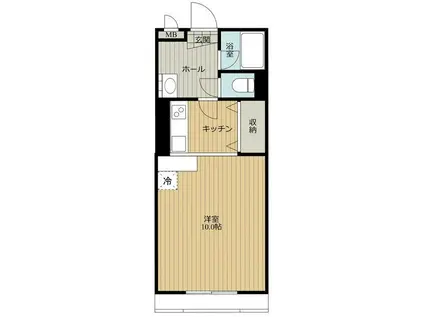 エクセレントウイング(1K/2階)の間取り写真