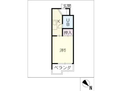 パーク白山(1K/2階)の間取り写真