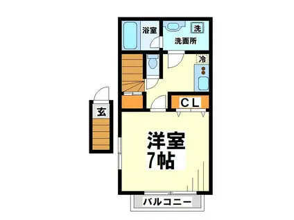 ガーネットハイツ(1K/2階)の間取り写真