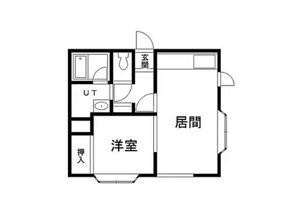エクセルハイム(1LDK/2階)の間取り写真