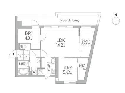 GRANDUO千歳烏山(2SLDK/3階)の間取り写真