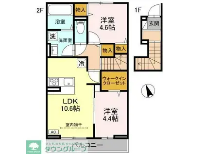 ファミーユ(2LDK/2階)の間取り写真