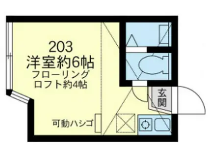 ユナイト大師公園バリローチェ(ワンルーム/2階)の間取り写真