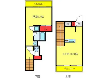 都営三田線 蓮根駅 徒歩3分 5階建 築11年(1LDK/4階)の間取り写真