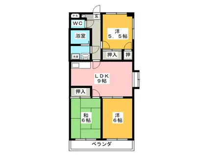 SHANGRILA(3LDK/3階)の間取り写真