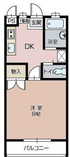 ロイヤルベル B(1DK/1階)の間取り写真