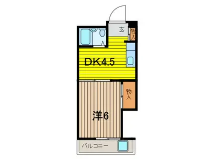 コートアネックス岸町(1DK/3階)の間取り写真